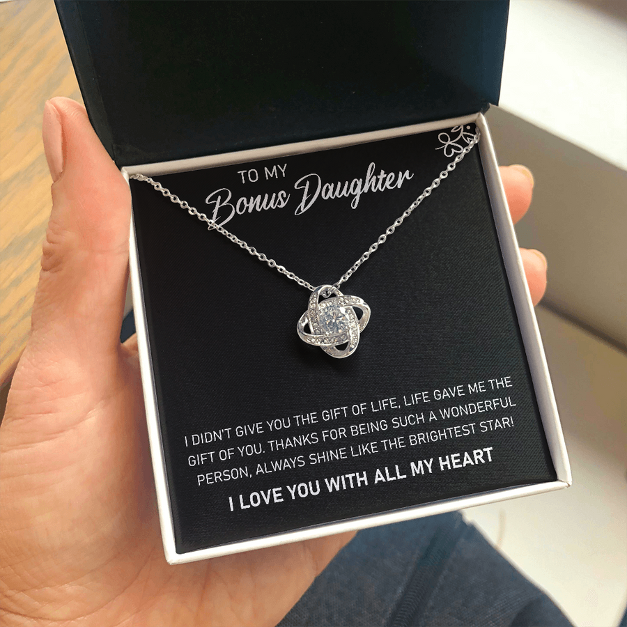 To My Bonus Daughter - Black Necklace