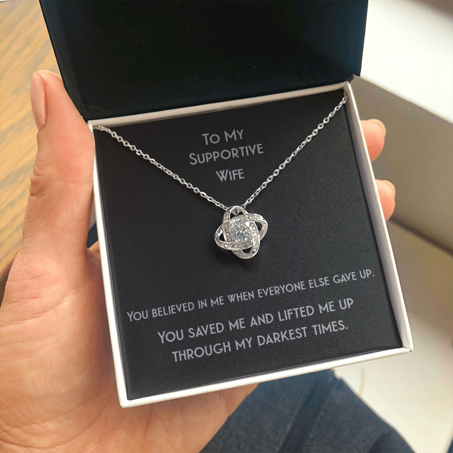 Love Knot For Your Supportive Wife Who Saved You And Lifted You Up Necklace
