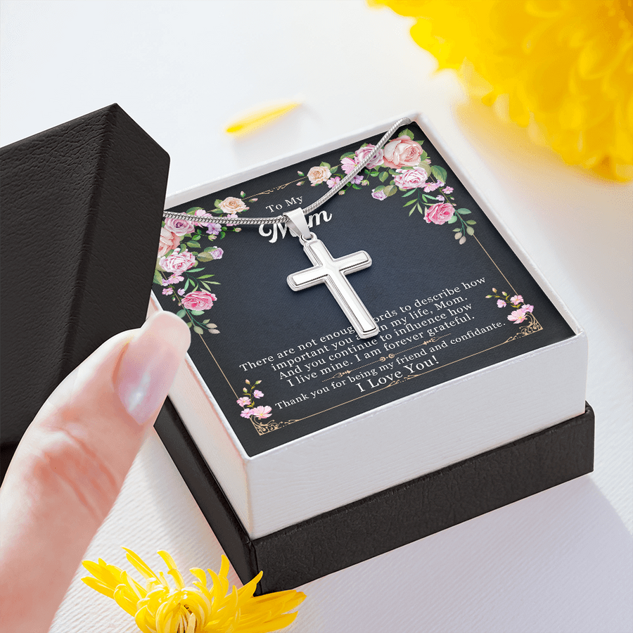 Cross Mother's Necklace Gift, Mom Gift From Daughter, Gift For Mom From Son, Christmas Gift For Mother, Birthday Gift For Mom