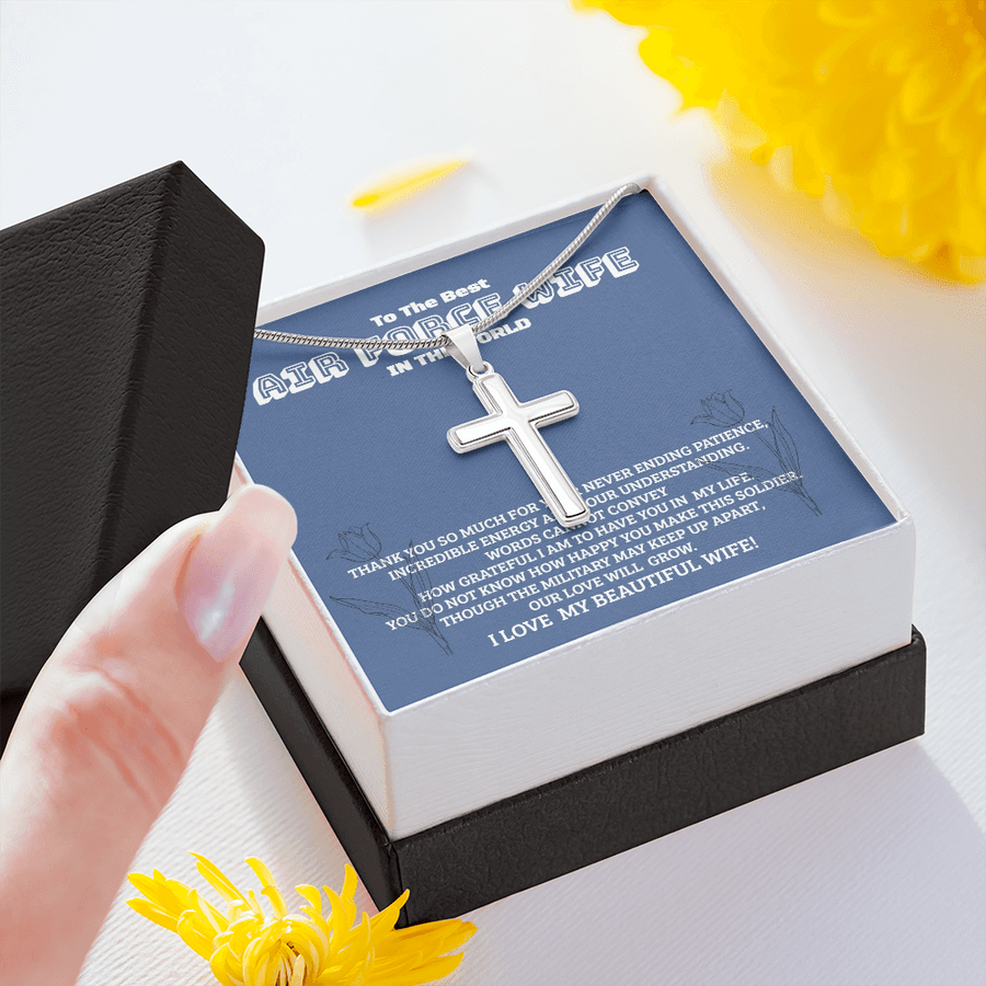 Air Force Wife Cross Necklace