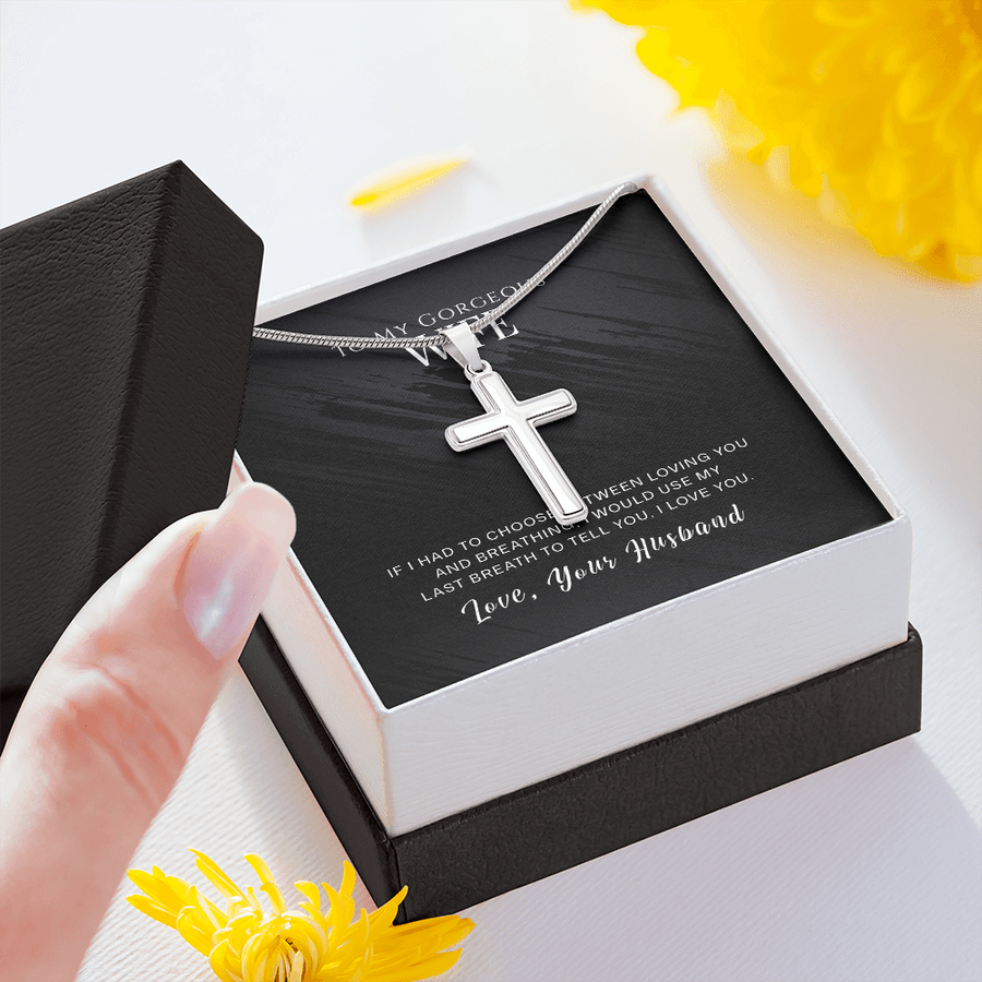 Cross Wife Necklace Gift, To My Wife Necklace Gift, Anniversary Gift, Gifts for Her, Christmas Gift for Wife, Birthday Gift, Gift for Wife