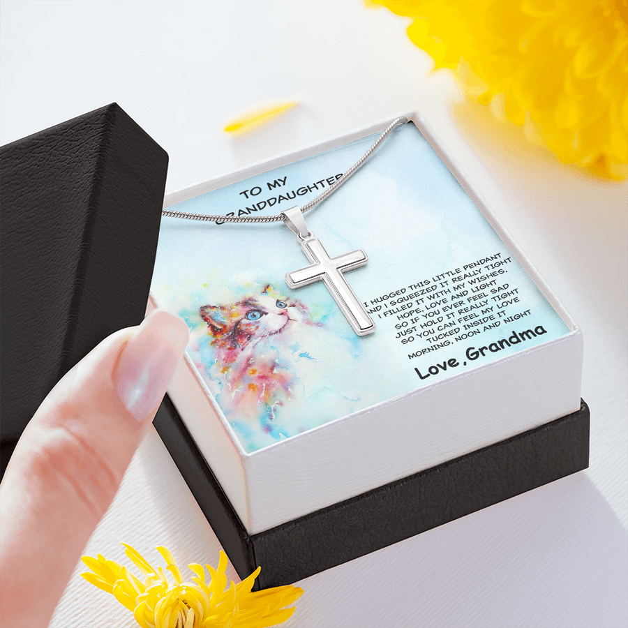 Gift for Granddaughter Personalized Cross Pendant Necklace