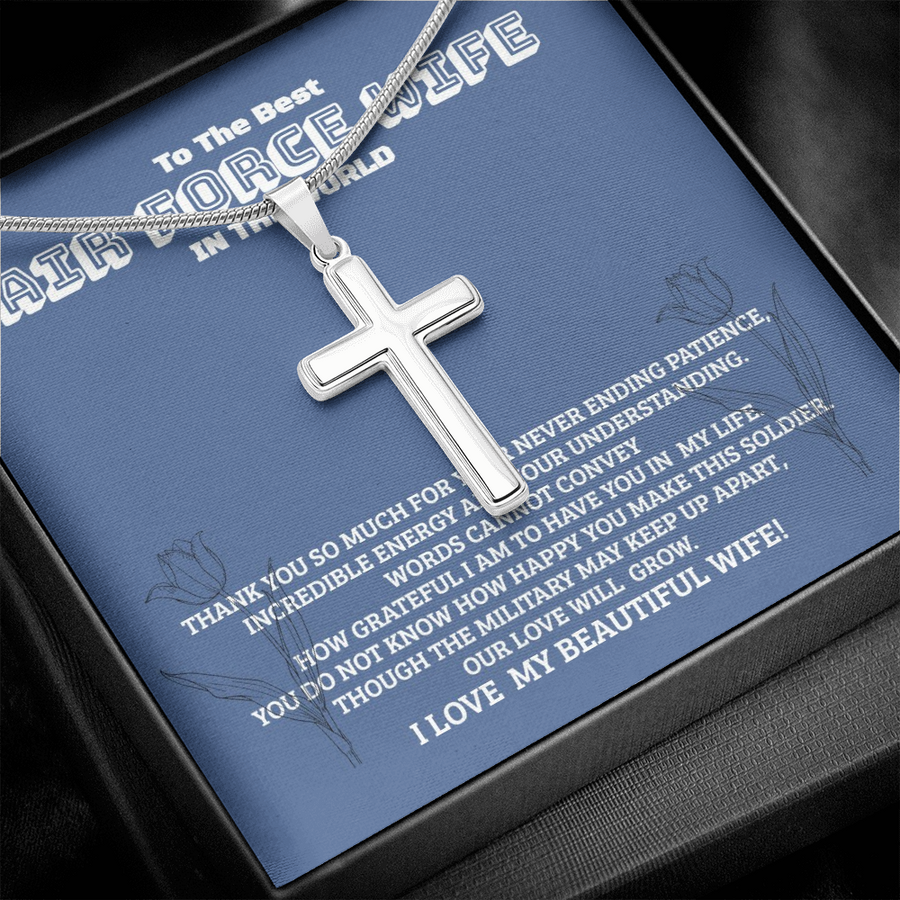Air Force Wife Cross Necklace