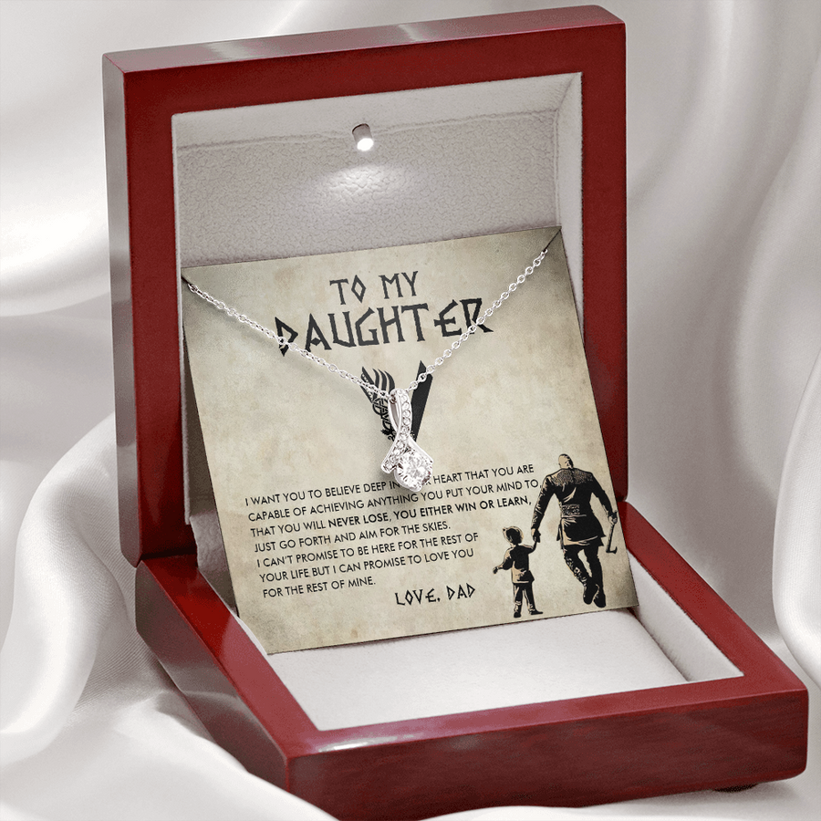 To My Daughter, Gift For Daughter From Dad, Daughter Necklace, Viking Style Heart Necklace, Viking Pendant, Daughter Pendant