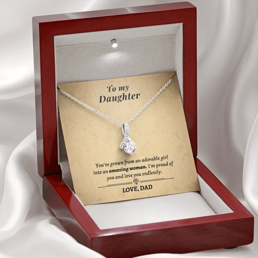 Gift for Daughter form Dad- I'm proud of you and love you endlessly Necklace