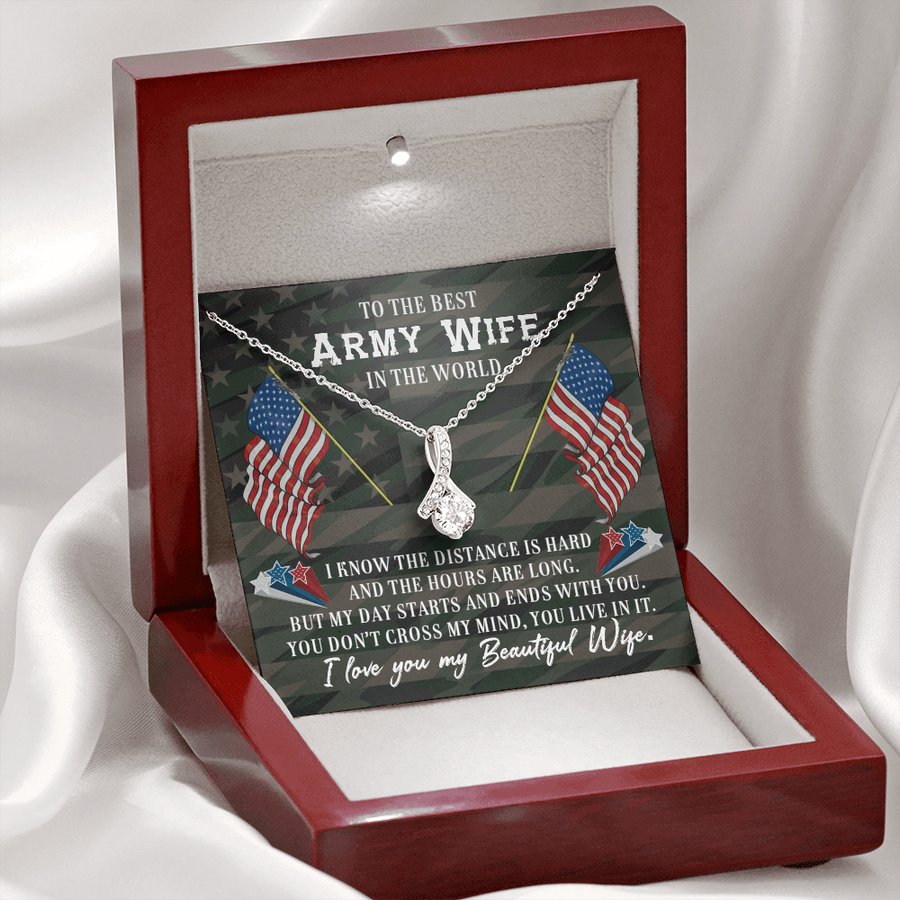 To The Best Army Wife In The World Necklace Gift, Anniversary Gift, Gifts for Her, Christmas Gift for Wife, Birthday Gift, Gift for Wife
