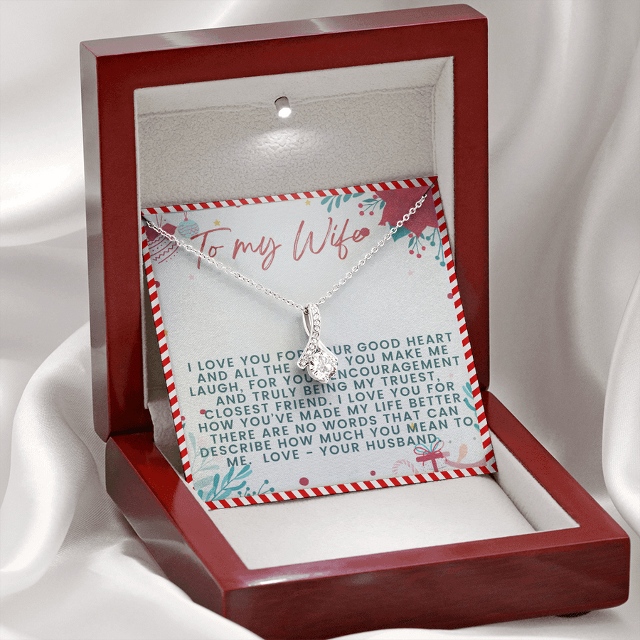 Love Ribbon Necklace - Gift To Wife