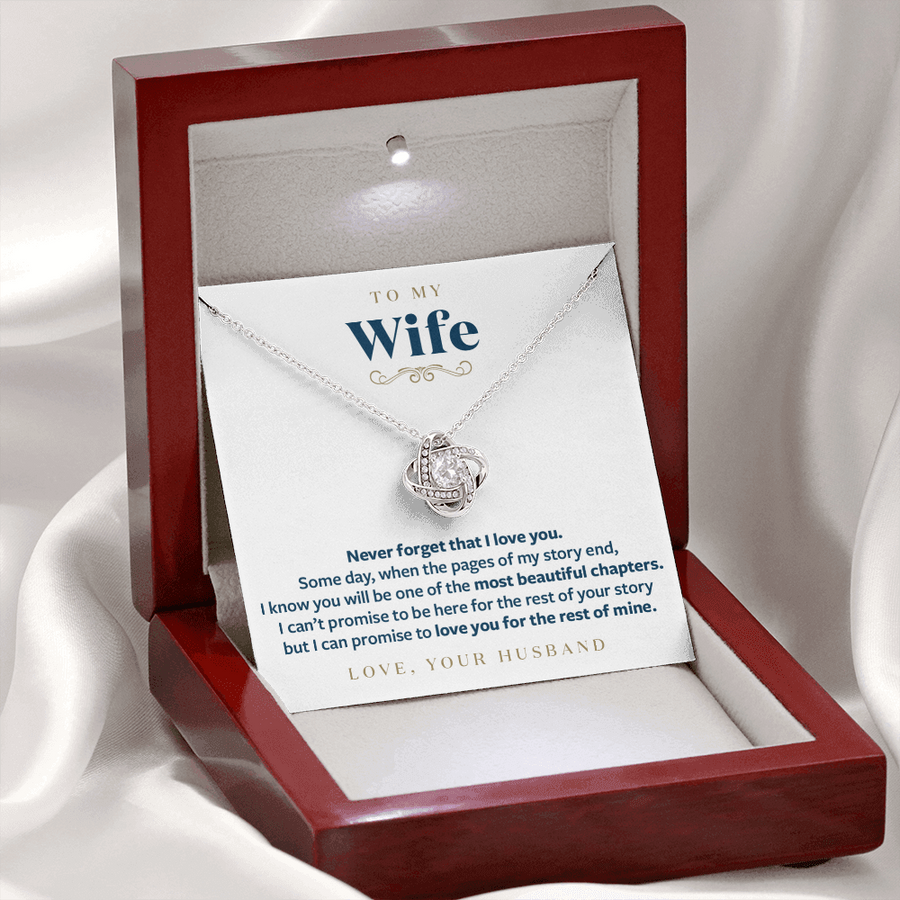 To my Wife - The Most Beautiful Chapter - Gift Message Card Necklace