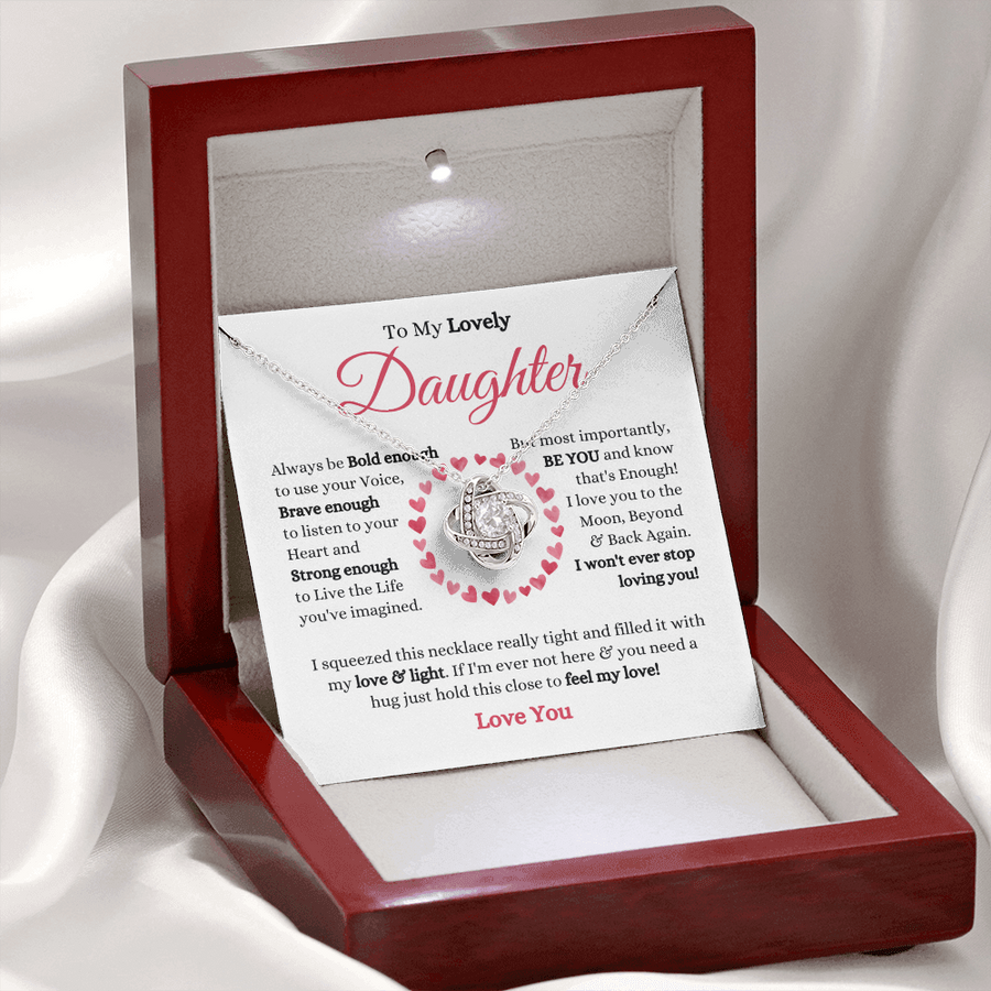 To My Lovely Daughter - Love Knot Necklace