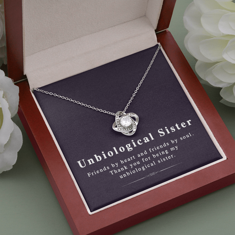 Unbiological Sister - Friendship Knot Necklace - the Perfect Gift for Bffs - Unbiological Sister Necklace, Unbiological Sister Gift, Step Sister Necklace, Gift for Step Sister, When You Find a Friend Who Is More Like