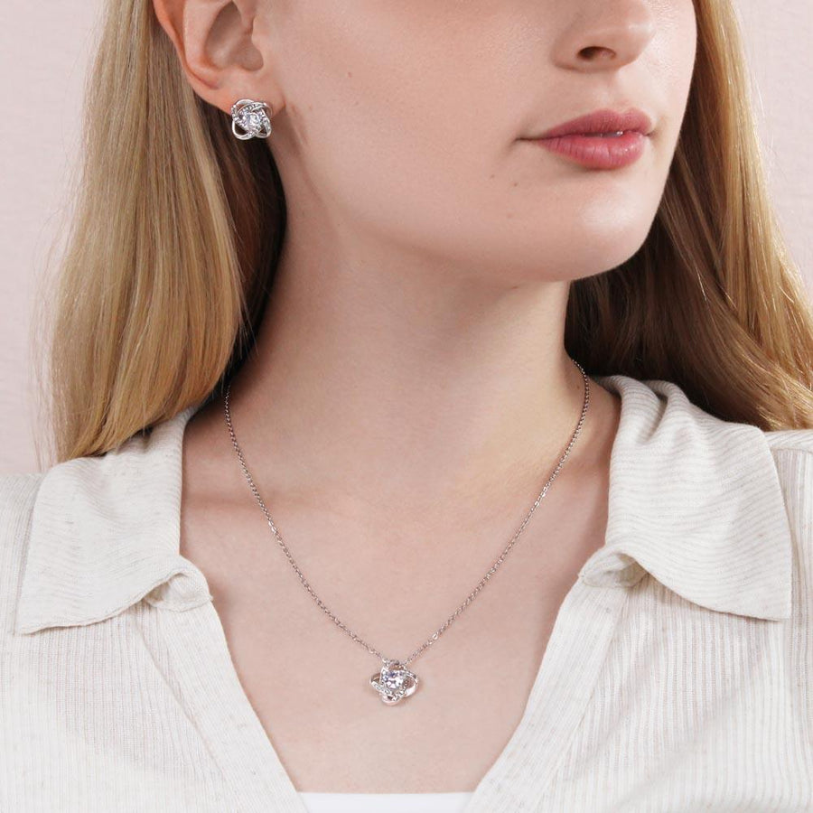 Meaningful Gift for Wife - Love Knot Necklace with Message
