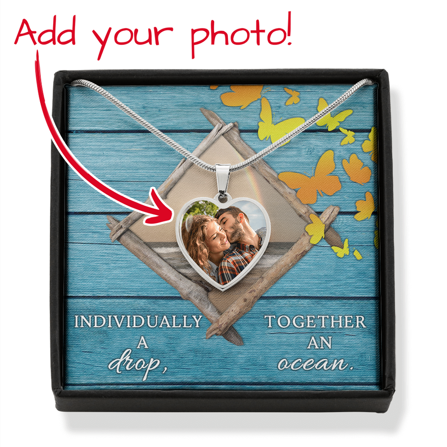 Together An Ocean - Gift For Wife - Customized Pendant Necklace Keepsake Jewelry