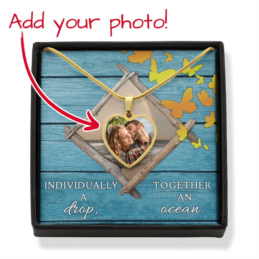 Together An Ocean - Gift For Wife - Customized Pendant Necklace Keepsake Jewelry