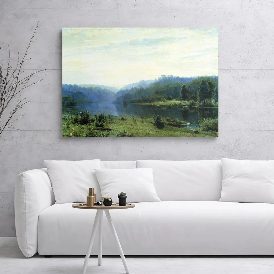 Isaac Levitan Lake Rus Landscape Painting | Fine Art Canvas Print | Gallery-Wrap 1.25” Thick Wooden Frame | Ready to Hang Home Decor