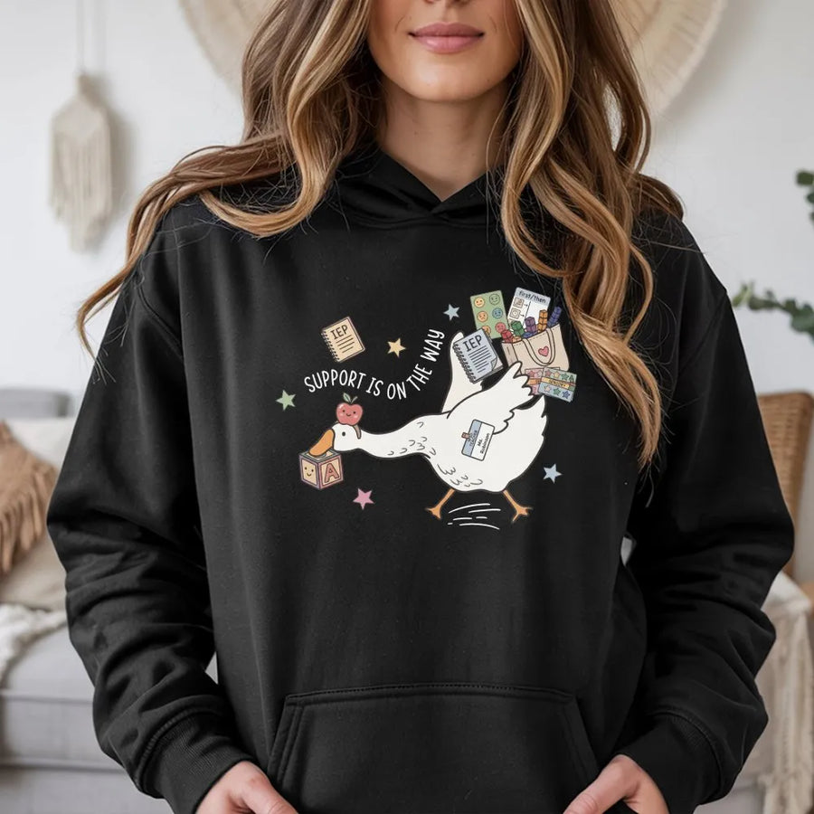 Special Education Teacher Hoodie | Funny Goose IEP Support Design | Soft Cotton Blend Pullover | Gift for SPED Educator, Inclusive Classroom Apparel