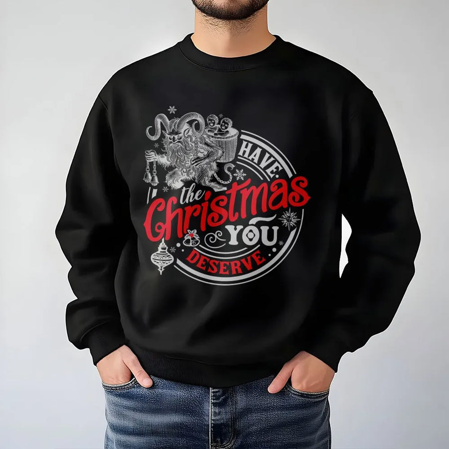 Krampus Christmas Sweatshirt | Funny Krampusnacht Graphic | Premium Unisex Holiday Pullover | Sarcastic Anti-Christmas Gift for Goth Lovers