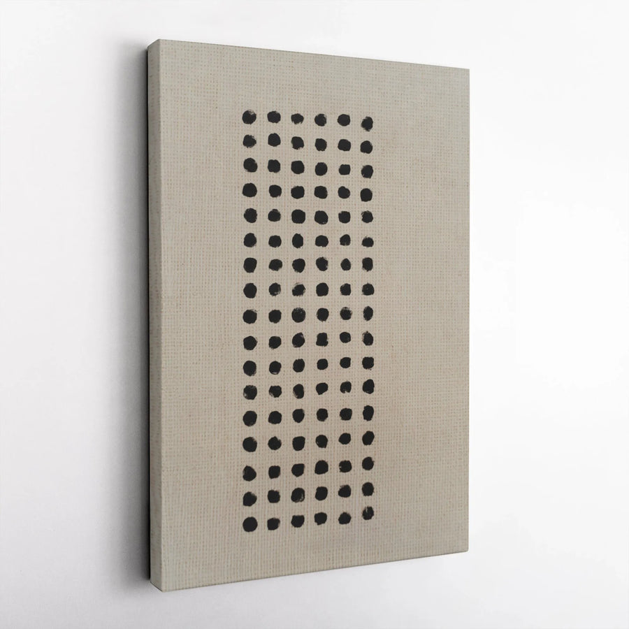 Minimalist Black Dot Canvas Art | Abstract Geometric Pattern Print | Premium 1.25-Inch Gallery Wrap | Modern Home Office Decor Wall Hanging
