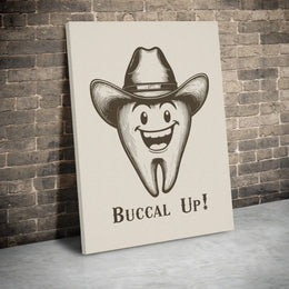 Dentist Office Wall Art | Cowboy Tooth Funny Dental Decor | 1.25 Inch Premium Gallery Canvas | Gift for Hygienist or Dental Student