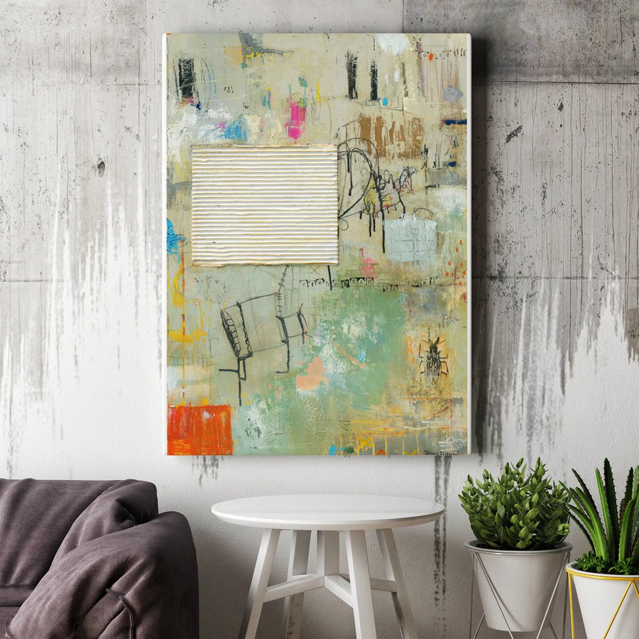 Abstract Street Art Canvas | Urban Mixed Media Collage Print | Premium Gallery Wrap Canvas | Modern Home Decor Gift
