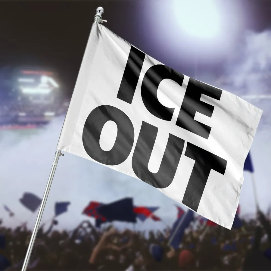 ICE Out House Flag | Bold Minimalist Protest Banner | Premium Weather-Resistant Polyester | Political Yard Decor Gift for Activists