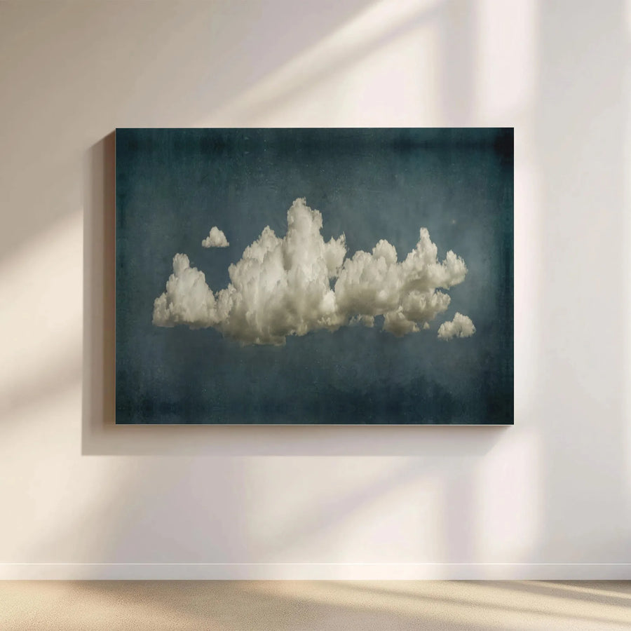 Moody Cloud Wall Art | Dark Sky Atmospheric Landscape | Premium Stretched Canvas Print | Serene Home Office Decor Gift