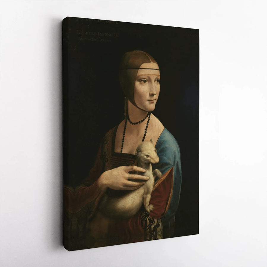 Lady with an Ermine Canvas Art | Leonardo da Vinci Renaissance Wall Decor | Premium 1.25 Inch Gallery Wrap | Museum Quality Fine Art Gift