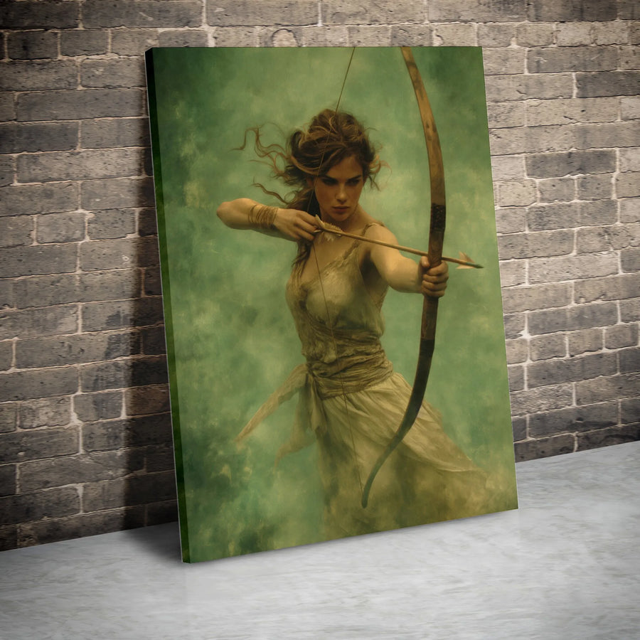 Artemis Goddess Canvas Print | Archer Huntress Wall Art | Premium Fade-Resistant Gallery Wrap | Mythology Decor for Home or Office