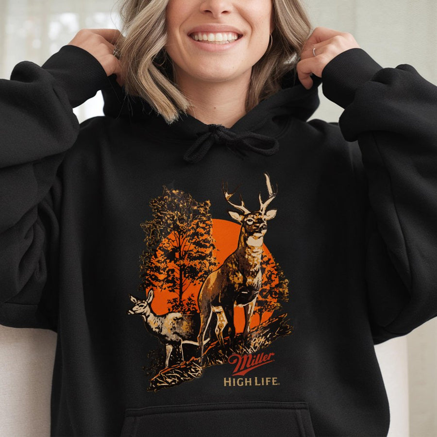 Miller High Life Graphic Hoodie Unisex Deer Hunting Hoodie For Men And Women Casual  Top Perfect For Outdoor