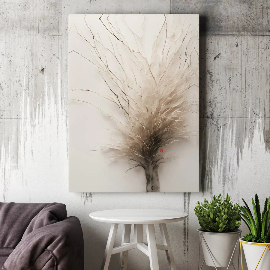 Abstract Minimalist Tree Canvas Print | Zen Branch Wall Art | Premium Gallery Wrapped Decor | Modern Neutral Home Interior Gift