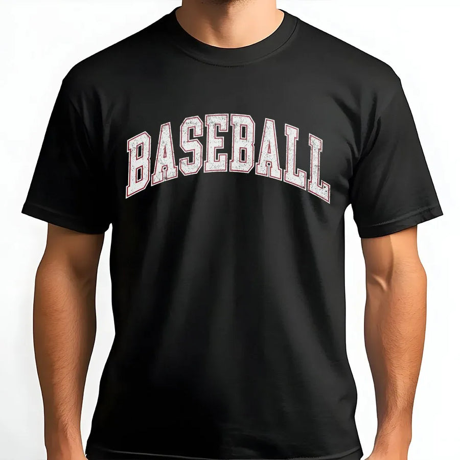 Baseball T-Shirt | Retro Varsity Lettering Design | 100% Soft Cotton | Game Day Apparel for Sports Fans and Baseball Moms