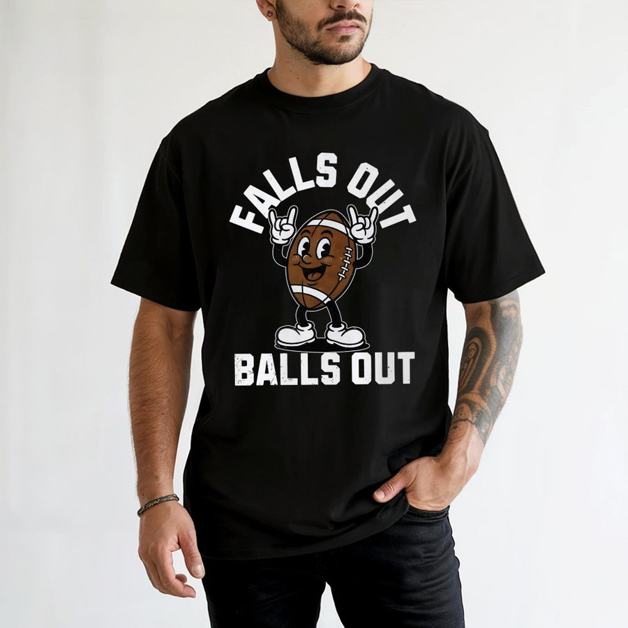 Football T-Shirt | Retro Cartoon Ball Graphic | 100% Cotton Premium Tee | Funny Fall Game Day Gift for Football Fans