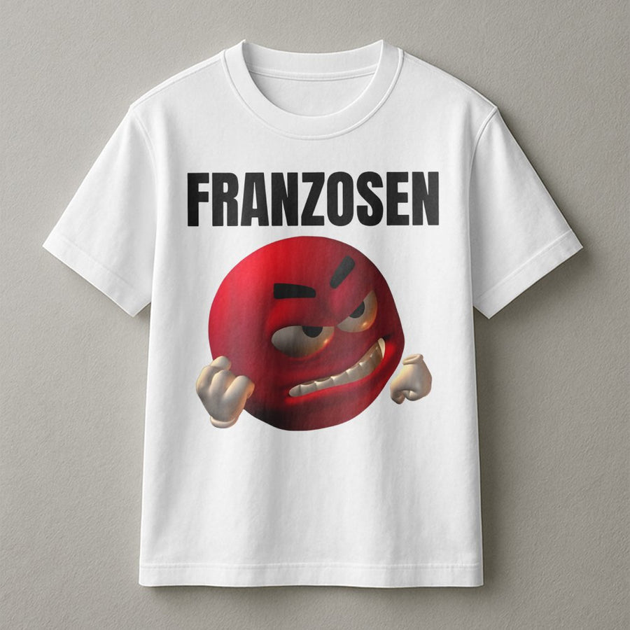 Franzosen T-Shirt | Angry Red Emoji Meme Graphic | 100% Cotton Premium Unisex Tee | Funny German Internet Humor Gift
