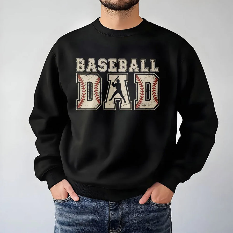 Baseball Dad Sweatshirt | Retro Vintage Style Graphic | Classic Crewneck Pullover | Father's Day Gift for Sports Loving Dad
