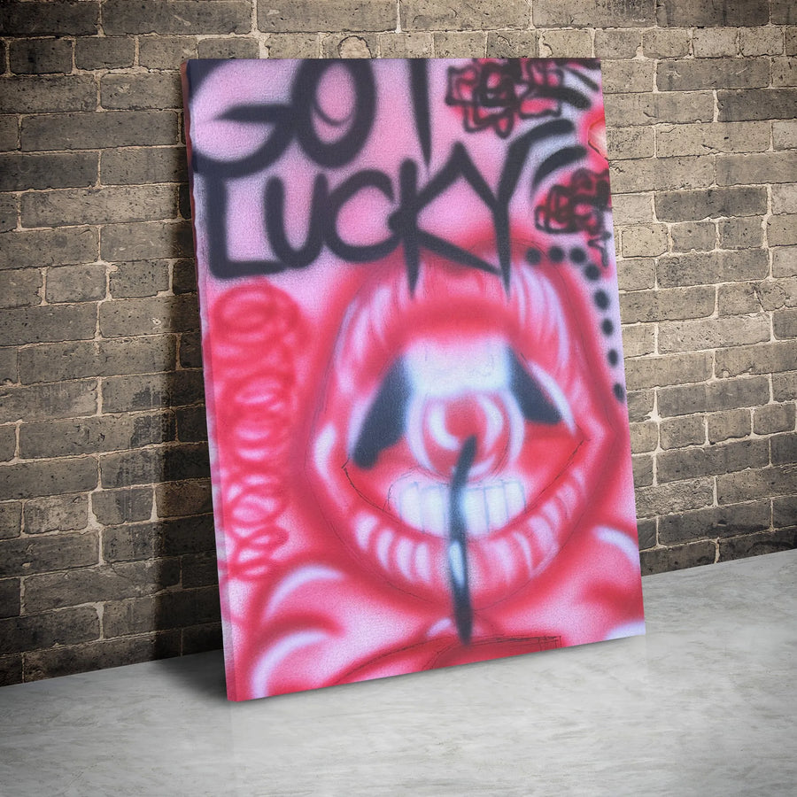 Got Lucky Graffiti Canvas Art | Abstract Street Style Eye Wall Decor | Premium 1.25-Inch Gallery Wrap | Edgy Home & Office Decor Gift