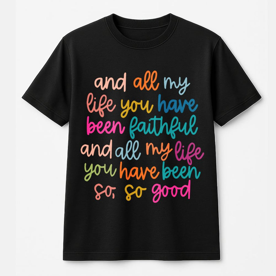 Faithful Christian T-Shirt | Retro Colorful Aesthetic Typography Graphic | Premium 100% Cotton | Religious Gift for Women and Men