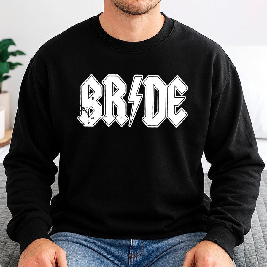 Bride Sweatshirt | Rock Music Aesthetic Font | Soft Cotton Blend | Unique Bachelorette Party Gift for Her