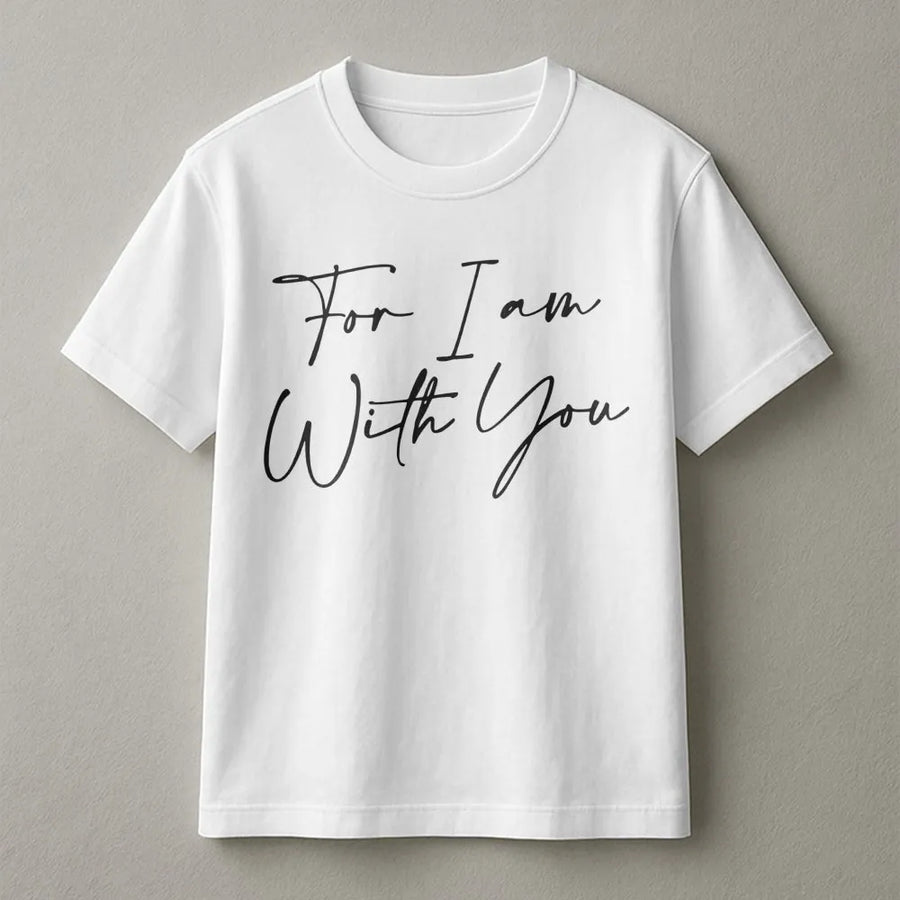 For I Am With You T-Shirt | Minimalist Bible Verse Typography | Premium Cotton Tee | Christian Gift for Men and Women