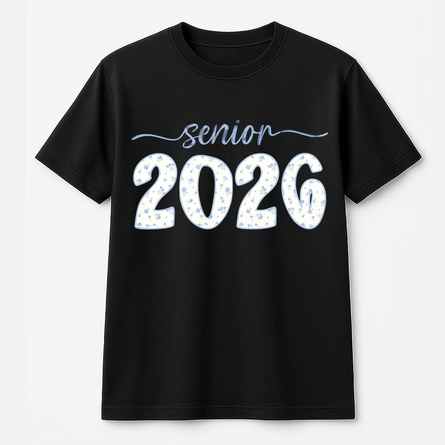 Senior 2026 T-Shirt | Floral Retro Graduation Gift | Premium Soft Cotton Tee | High School College Student Senior Year Apparel