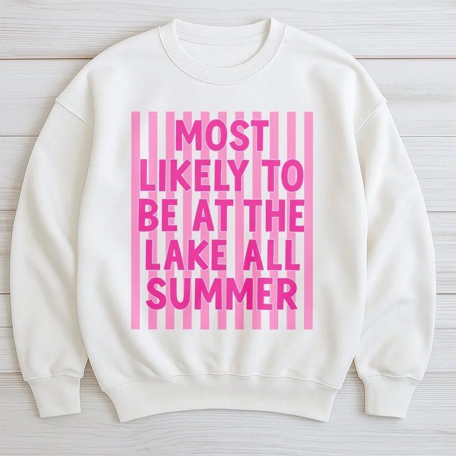 Most Likely To Be At The Lake Shirt | Funny Summer Vacation Graphic Tee | Soft Cotton Unisex T-Shirt | Gift for Lake Lover Holiday Outfit
