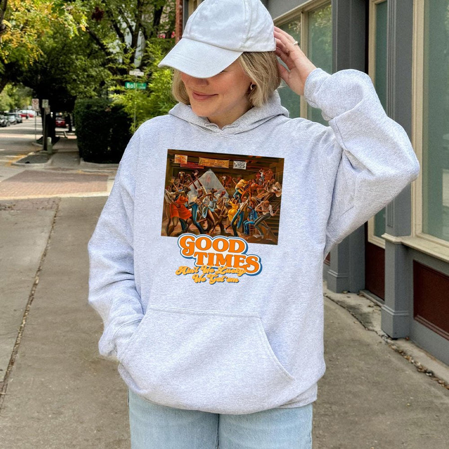 Retro Hoodie – 1974 Good Times 70s Disco Party Graphic Hoodie With Have Fun Slogan, Loose Fit Casual Made In Usa, Back To School