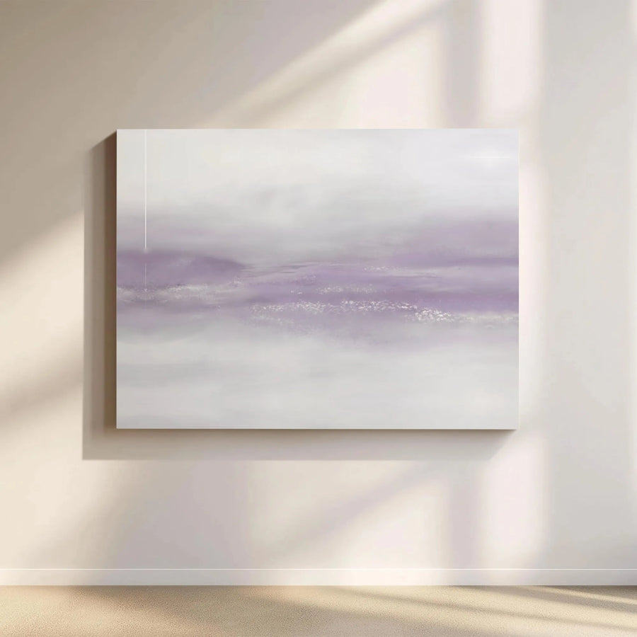 Abstract Lavender Landscape Canvas Print | Minimalist Misty Wall Art | Premium Fade-Resistant Gallery Wrap | Modern Home Office Decor