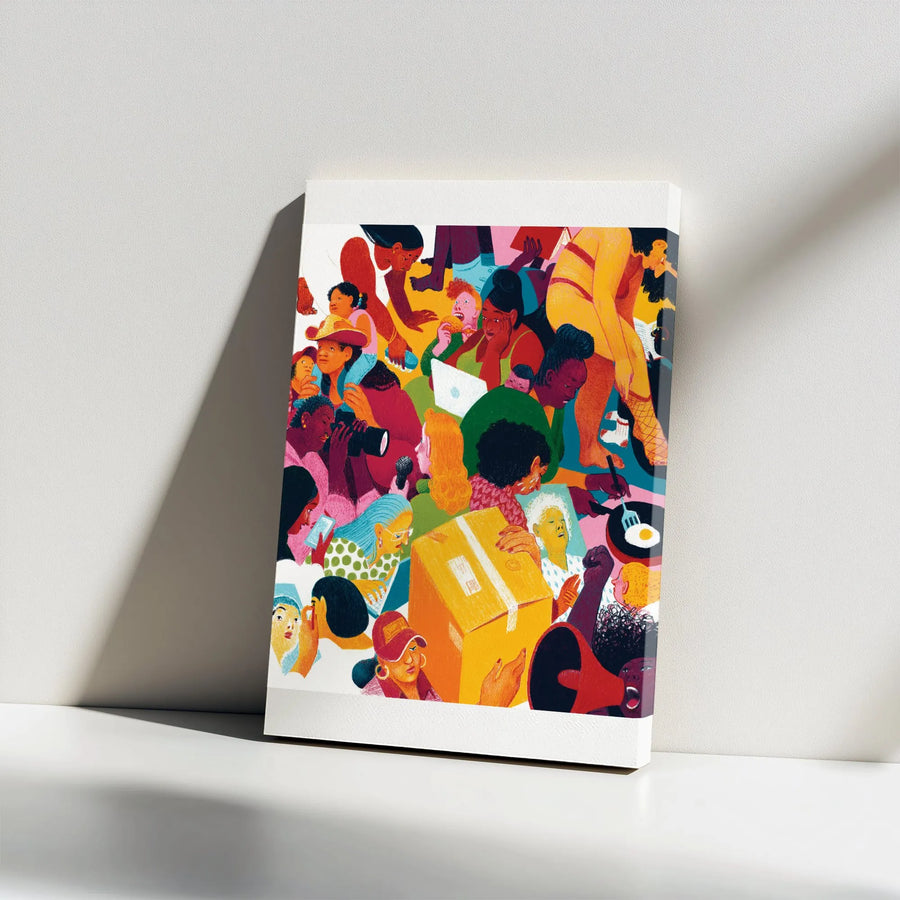 Women Empowerment Canvas Wall Art | Diverse Female Collage Print | Premium Frameless Canvas | Modern Inspirational Home Decor Gift for Her
