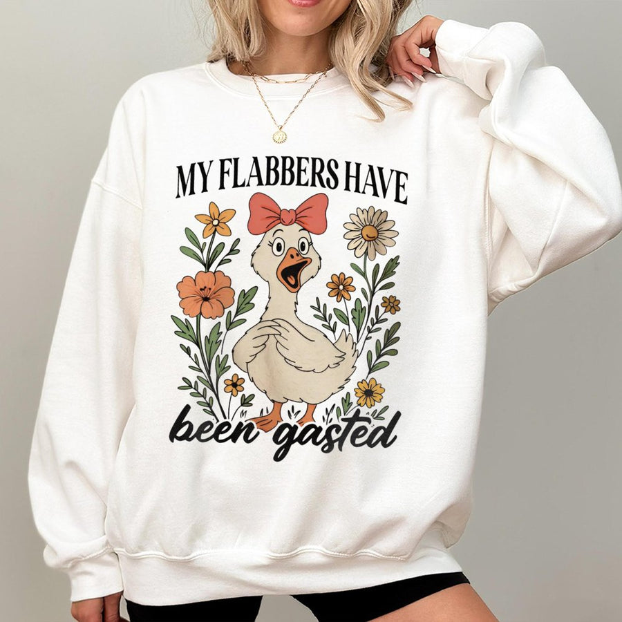 My Flabbers Have Been Gasted Sweatshirt | Funny Goose Graphic Print | Premium Cotton-Blend Fleece | Sarcastic Humor Gift for Women & Men