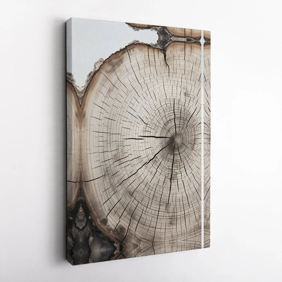 Tree Ring Canvas Wall Art | Rustic Tree Trunk Cross Section | Premium Gallery Wrapped Canvas | Modern Farmhouse Decor Gift