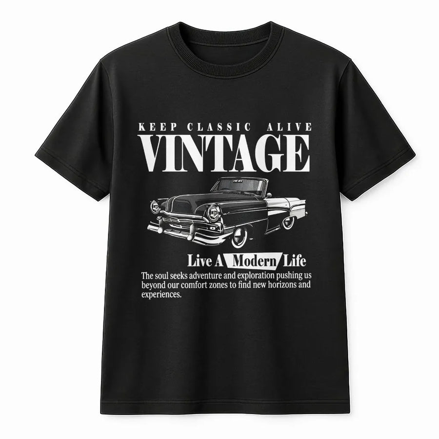 Vintage Car T-Shirt | Keep Classic Alive Graphic Print | Soft Cotton Unisex Tee | Gift for Classic Automobile Enthusiast