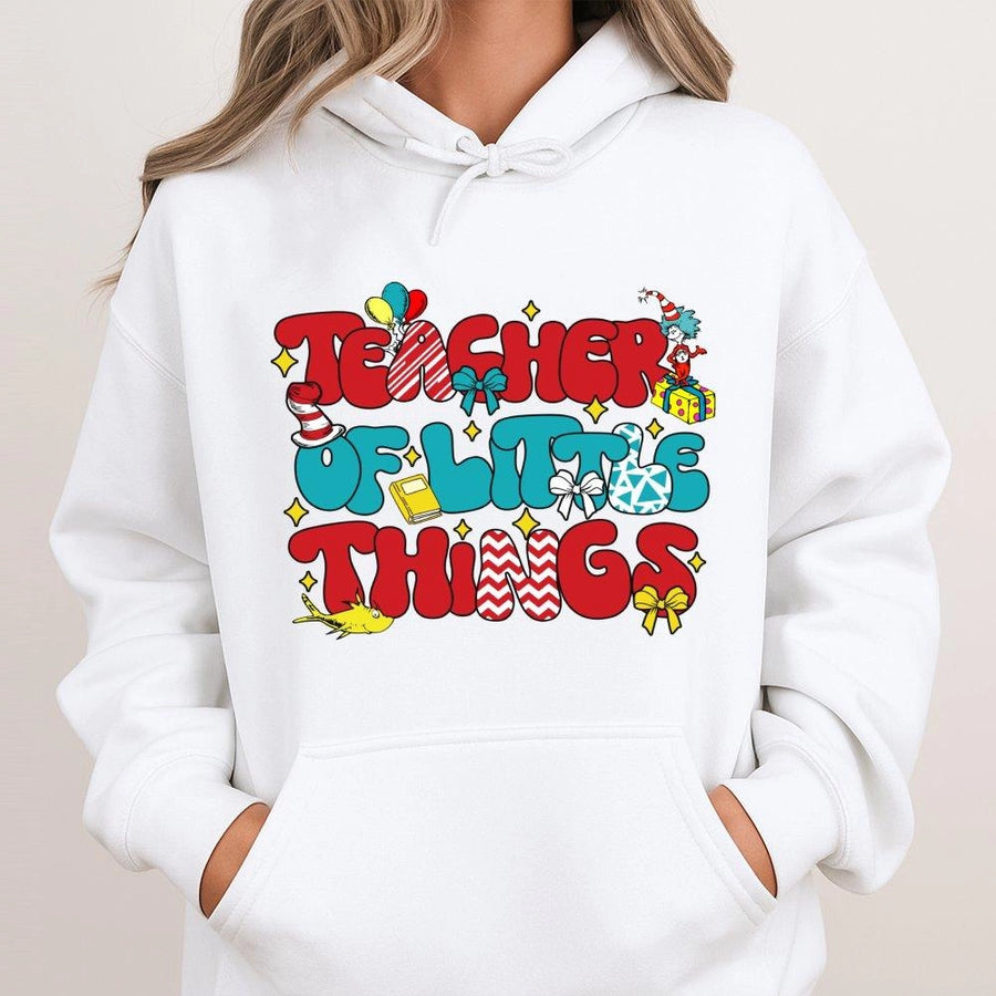 Teacher Of Little Things Hoodie | Storybook Inspired Reading Day Graphic | Cotton-Poly Premium Sweatshirt | Gift For Teachers Educator Apparel