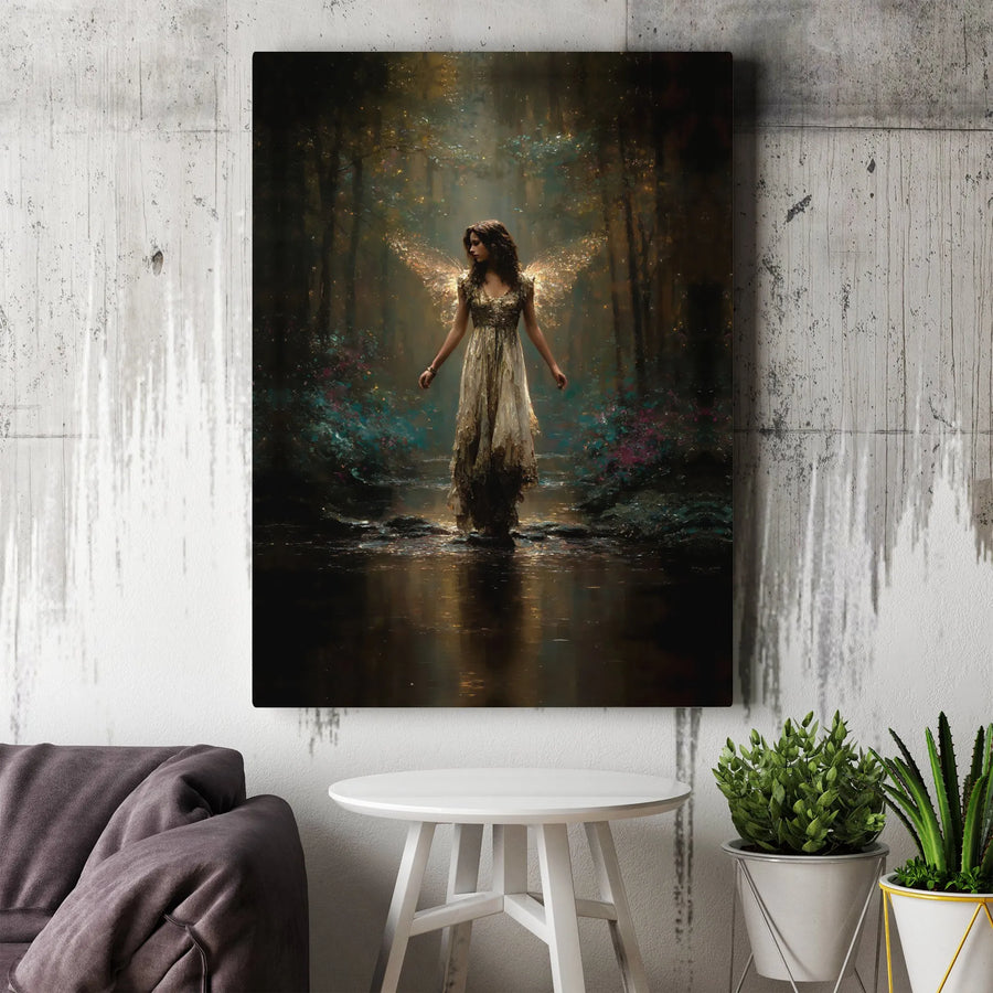Enchanted Fairy Canvas Wall Art | Glowing Wings in Magical Forest | Premium Gallery Wrap Canvas | Collector's Gift for Fantasy Lovers