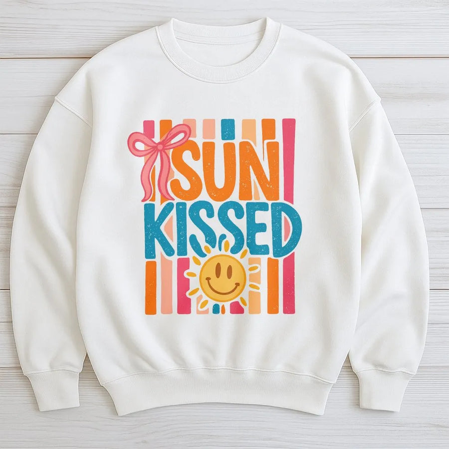 Sunkissed Summer Sweatshirt | Trendy Beach Life Graphic | Soft Cotton Blend Pullover | Vacation Gift For Her