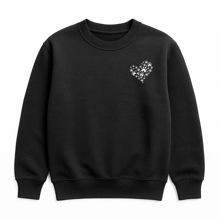 Paw Heart Sweatshirt | Minimalist Dog Paw Print Design | Premium Soft Cotton Blend | Cute Pet Lover Gift for Dog Mom or Dad