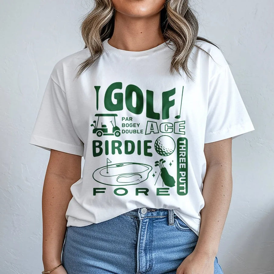 Vintage Golf T-Shirt | Retro Golfer Graphic Design | 100% Breathable Cotton | Premium Gift for Golf Lovers and Sports Enthusiasts